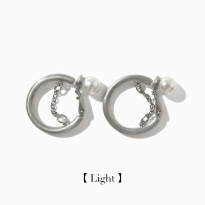 Pearl Fusion Hoop Earrings【Light】(Silver) | Evelumi